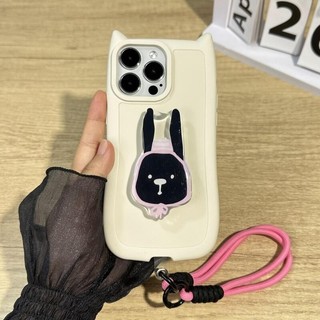 Dành Cho IPhone 11 12 ProMax Chống Rơi IPhone X XR XS Max IPhone 14 IPhone7Plus 8Plus15 ProMax Đen Bunny Giá Đỡ IPhone 13 ProMax Lỗ Lớn Tai Mèo Vỏ Điện Thoại