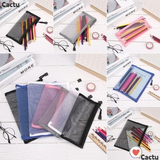Cactu 1 túi đựng bút lưới nylon quà tặng văn phòng phẩm trang điểm túi xách mỹ phẩm bảo quản mỹ phẩm