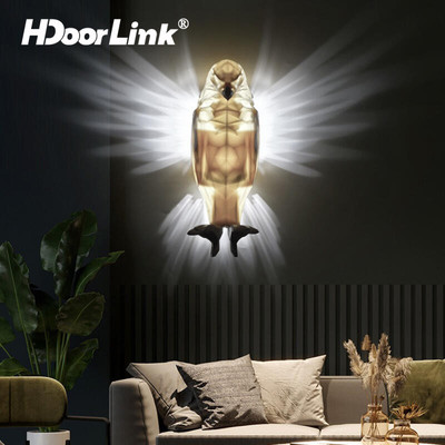 Hdoorlink 3D Đèn Tường Cú Chim Đèn Tường Đèn LED Sạc Đèn Tường Phòng Ngủ Đèn Ngủ Trang Trí Chiếu Sáng Treo Tường Nghệ Thuật Trang Trí
