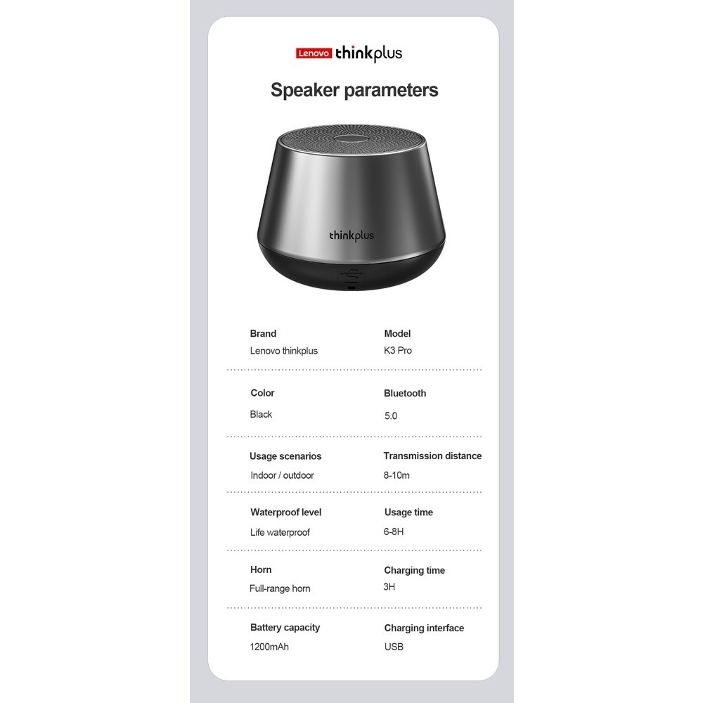 Lenovo Loa bluetooth Không Dây k3 pro Âm Thanh Siêu Trầm Kèm Mic Chất Lượng Cao | BigBuy360 - bigbuy360.vn