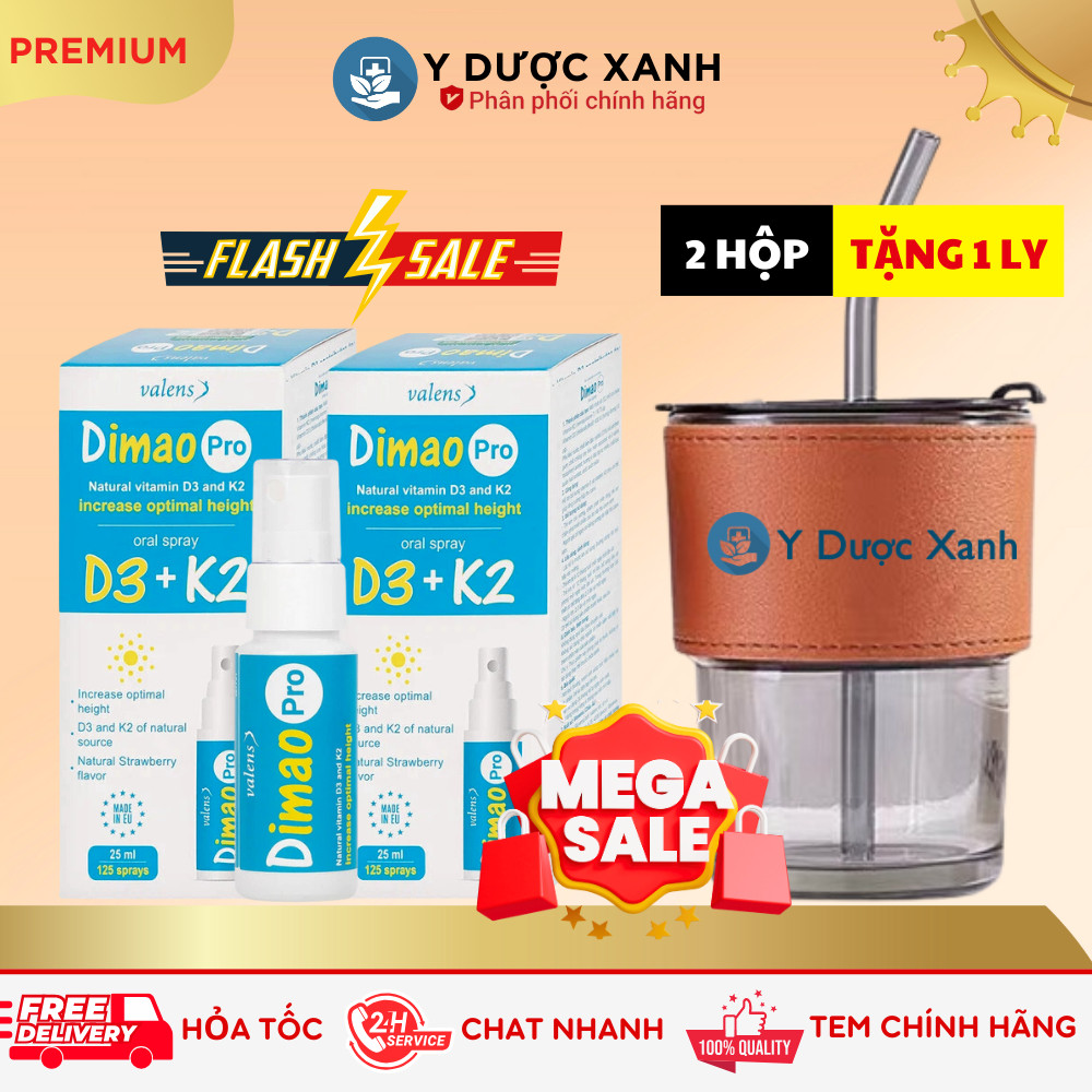 [ Y Dược Xanh ]  DIMAO PRO D3 K2, 25ml, Xịt bổ sung Vitamin D3K2 cho trẻ em, trẻ sơ sinh
