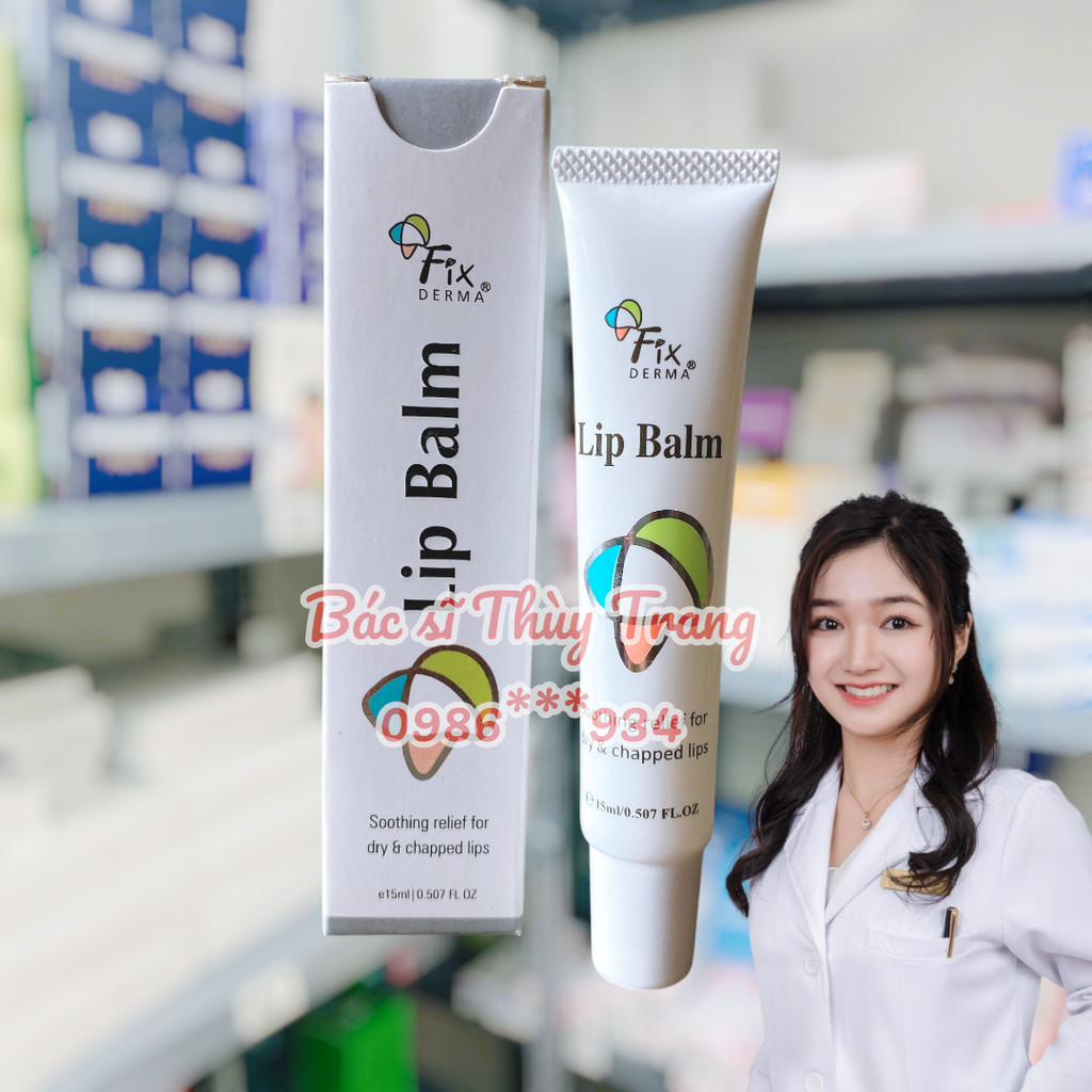 [CHÍNH HÃNG] Son Dưỡng Môi Mềm Mượt Chống Khô Và Nứt Nẻ Chứa Vitamin E, C Fixderma LIP BALM – 15ml