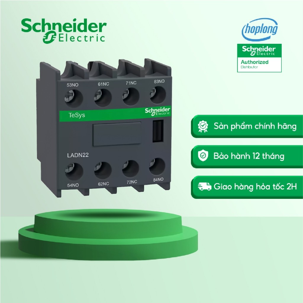 Tiếp điểm phụ cho khởi Schneider LADN22 tiếp điểm 2NO + 2NC
