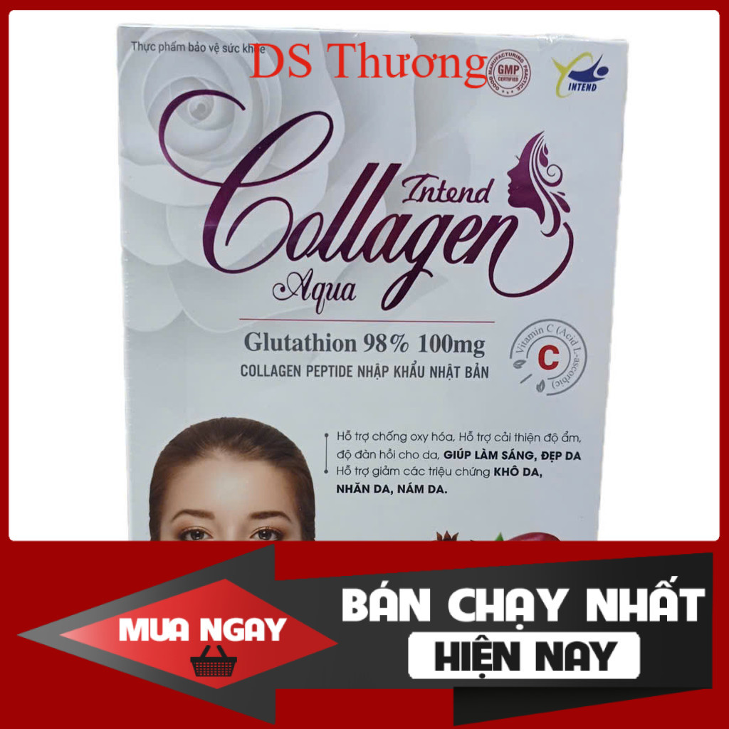Gói uống trắng da Collagen Aqua Intend - sáng da, cải thiện ẩm, ngăn nám, tăng nội tiết tố - 10 gói