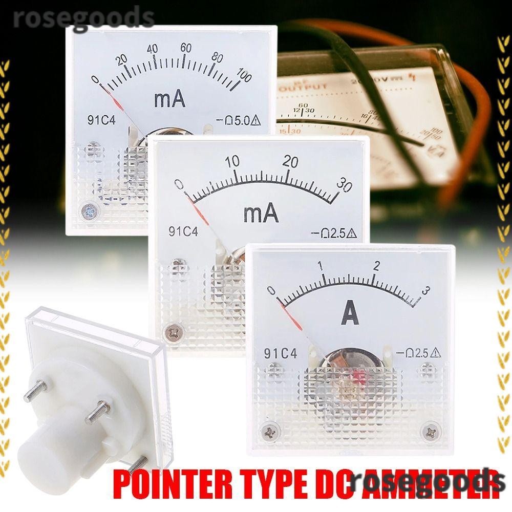 Rosegoods1 DC Ampe mét 91C4 Con trỏ Ampe kế đầu Ampe kế