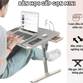 Bàn học gấp gọn decor trang trí gấp gọn ngồi bệt, bàn chân nhựa cứng 40x60cm mặt gỗ MDF phủ sơn bóng ADLVDREAM