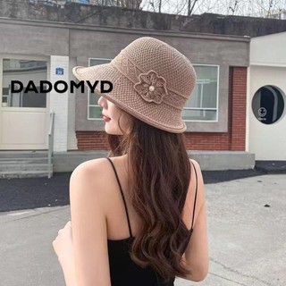 DADOMYD Mũ ngư dân, Mũ chống nắng thoáng khí bằng lụa băng, Hoa bện chống tia cực tím Kích thước đa năng Mũ chống nắng dành cho phụ nữ