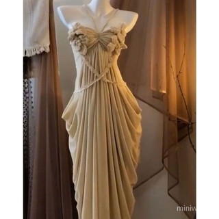 2024 Phong Cách Mới Thiết Kế Phong Cách Dây Cổ Sling Đầm Cao Cấp Sang Trọng Hot Girl Váy Kết Cấu Cao Cấp