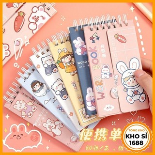 Sổ tay lò xo Decorme mini flashcard ghi chú từ vựng học ngoại ngữ 160 trang dễ thương bỏ túi A6, văn phòng phẩm E1546