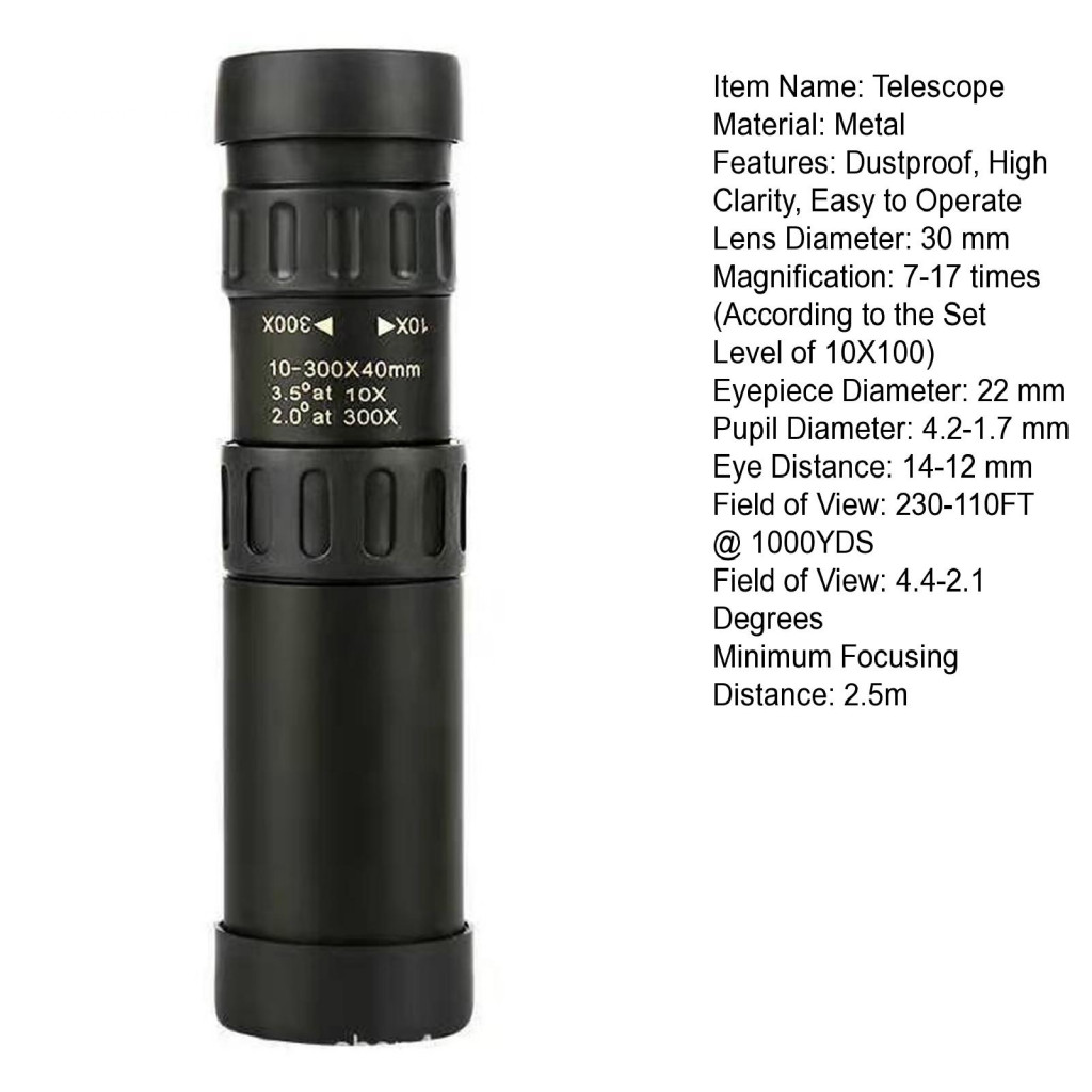 [Wx] Kính thiên văn di động 10-300X40 Kính thiên văn trong suốt cao chống bụi Kính thiên văn bỏ túi cầm tay nhỏ gọn Phụ kiện ngoài trời | BigBuy360 - bigbuy360.vn