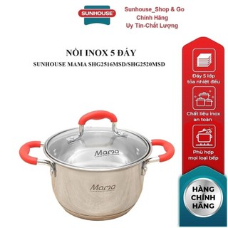  Nồi Inox 5 đáy SUNHOUSE MAMA SHG2516MSD  SHG2520MSD_16cm- Dùng được bếp từ 