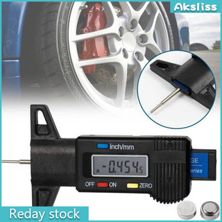 Máy đo độ sâu bề mặt lốp kỹ thuật số AKS Thước đo độ sâu với màn hình hiển thị LCD Công cụ đo độ sâu bề mặt lốp kỹ thuật số Lốp xe
