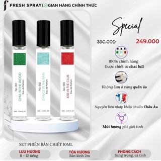 HÀNG CHUẨN - (MẪU THỬ 10ML) Nước Hoa F Fresh Spray Công Nghệ Lưu Hương 12h Đặc Biệt Eau De Parfum siêu thơm sang trọng