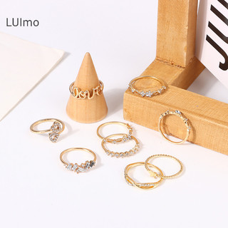 Luimo Hoạt Hình Dây Xích Vàng Bộ Nhẫn Nữ Thời Trang Boho Đồng Xu Đảng Xu Hướng Trang Sức Quà Tặng SBS