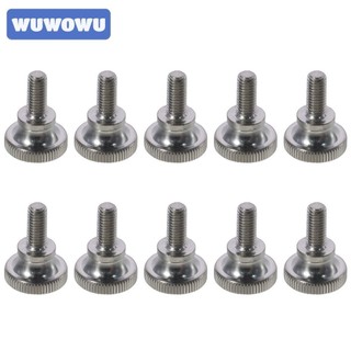 10 chiếc Ốc vít ngón tay cái có khía, Ốc vít nâng tay mạ niken bằng thép không gỉ 304, Đầu phẳng bạc đầu cao