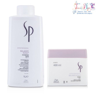 Gội và hấp dầu chống rụng tóc sp wella balance scalp 1000ml/400ml - tn