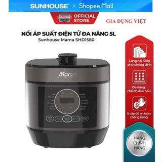 Nồi áp suất điện tử đa năng 5L Sunhouse Mama SHD1580 - 12 chế độ nấu - 5 cấp độ chống bỏng - Nồi nắp rời