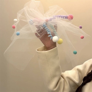 Dopamine Nhiều Màu Sắc Vui Lông Bóng Veil Halloween Mũ Ảnh Dễ Thương Cao Đầu Lâu Mùa Xuân Kẹp
