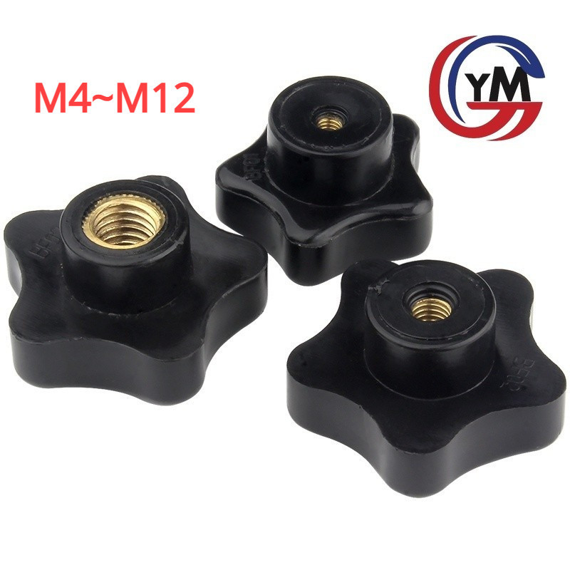 [Ymh1] Núm vặn hoa mai 5 cánh ren âm, tay vặn nhanh ，tay vặn nhanh vỏ nhựa  Ốc vặn đầu nhựa tiện dụn