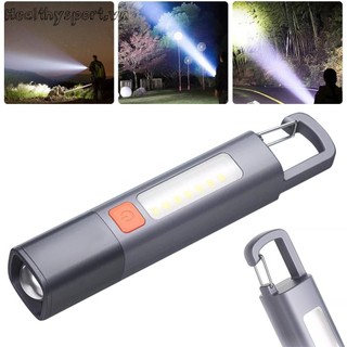 Đèn pin XPE COB Sạc USB Đèn pin mạnh mẽ có thể phóng to để mất điện