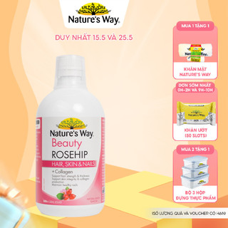 Collagen Dạng Nước Nature's Way Beauty Rosehip Bổ Sung Collagen Thủy Phân Tốt Cho Da, Móng, Tóc Hộp 500ml