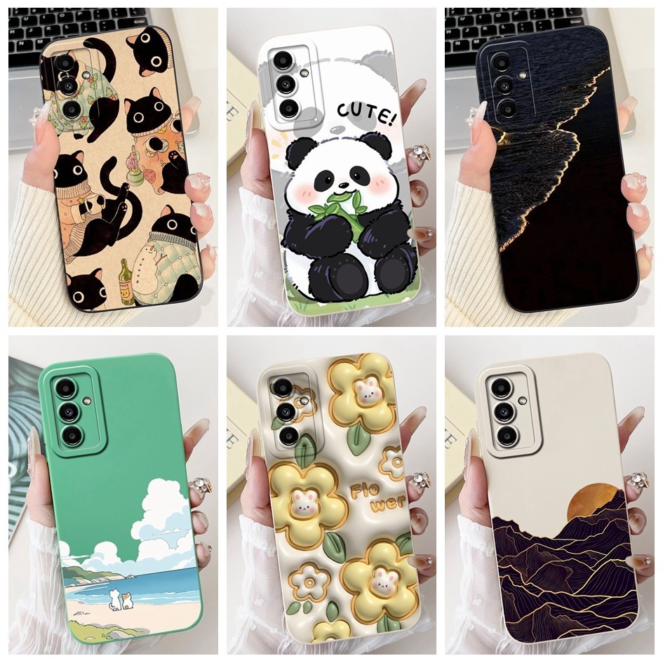 Vỏ Cho Samsung Galaxy M34 F34 5G Bảo Vệ Camera Ốp Lưng Điện Thoại Vuông Sang Trọng Lỏng Silicon Cho 