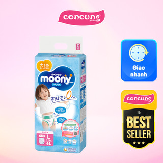 Tã quần Moony cho bé gái size L 44 miếng