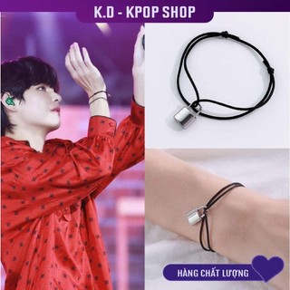 Vòng Tay Ổ Khóa Cột Dây K.D - KPOP SHOP Phong Cách Giống V KimTae Hyung BTS