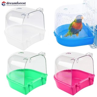 Dreamforest Treo Vẹt Tắm Chim Cube Vẹt Hộp Tắm Lồng Cho Chim Nhỏ Canary Budgerigar Cockatiel Lovebird S6Y1
