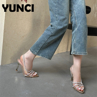 YUNCI Giày Cao Gót Mũi Nhọn GIÀY SANDAL Thời Trang Mới 2023 Cho Nữ Đa dụng Đẳng cấp Linh hoạt Tiện dụng FGL24520X3 23Z240606