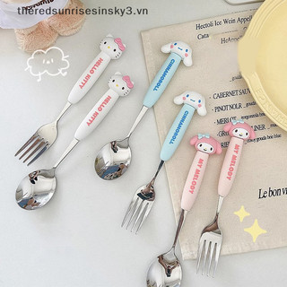 Móc Khóa Thời Trang 2 Chiếc Di Động Sanrio Hello Kitty Thìa Inox Nĩa Cinnamoroll Giai Điệu Dụng Cụ Cho Ăn Bộ Đồ Ăn Bé Gái Trẻ Em Quà Tặng.