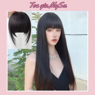 Kẹp tóc mái ngố giả vô hình siêu dày làm từ 100% tóc thật, tóc mái ngang thời trang Hàn Quốc