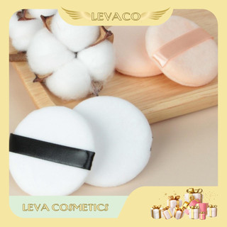 Bông mút phấn phủ đánh dặm tán trang điểm makeup hình tròn mềm mại màu trắng MTD03