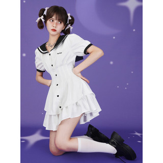Preppy Feng Sailor Collar 2 Cái nhìn mỏng hơn khổng lồ!Váy giả One Piece Sweet Douzhi SagiDolls Girl Slim-fit GVTN
