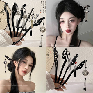 Mới Phong Cách Trung Quốc Cổ Gỗ Mun Kẹp Tóc Cuộn Tóc Nữ Kẹp Tóc