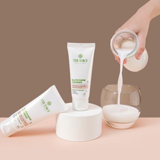   Thử 5g  Sữa rửa mặt sáng da và dưỡng ẩm Truesky Glutathione Cleanser chiết xuất sữa dê 50g 