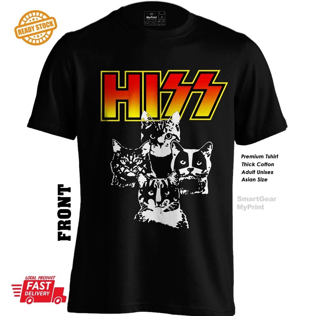 Cat Hiss từ Rock Metal Band Kiss Tee / Áo thun / Graphic Tee
