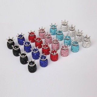 New Diamond-Embedded Car Tire Cap Creative Crown Valve Cap Personalized Car Universal Tire Nozzle Cap for Girls Automotive diamond inlaid car decoration