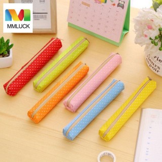 Túi Đựng Bút Chì MMLUCK, Hộp Đựng Bút Chì Canvas Chấm Màu Kẹo, Đồ Dùng Học Tập Dung Tích Lớn Nhỏ Tươi Đơn Giản Túi Văn Phòng Phẩm Học Sinh