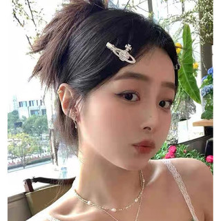 Kẹp tóc hợp kim nữ Kim cương giả Saturn Kẹp tóc