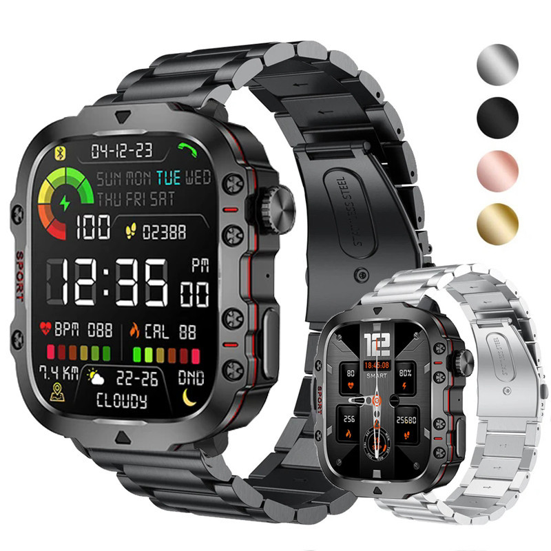 Dây đeo vòng tay đồng hồ cho đồng hồ thông minh LIGE QX11 Dây thép không gỉ cho dây đeo cổ tay bằng 