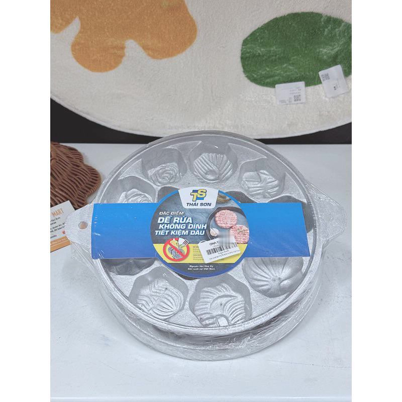 Khuôn Gang Chống Dính, Khuôn Làm Bánh Bông Lan Gang Trắng 12 Bánh Dày Dặn, Dễ Vệ Sinh Mta-Mart2