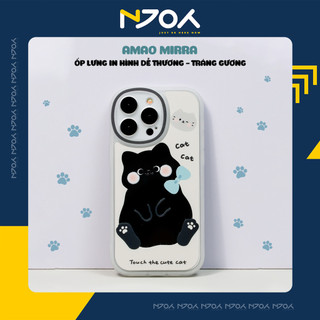 Ốp Lưng Tráng Gương In Hình Mèo Con Dễ Thương Cute Cho Điện Thoại iPhone 11 12 13 14 Pro Max