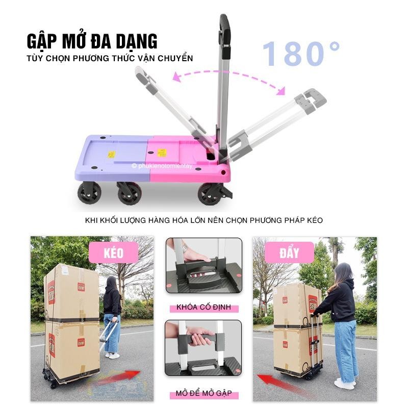 Xe Đẩy Hàng Gấp Gọn Trên Ô tô Đa Năng, Tiện Lợi Không Cần Lắp Đặt, Có Thể Mở Rộng, Xe Kéo Hàng Hóa, Xe Đẩy Di Động 4