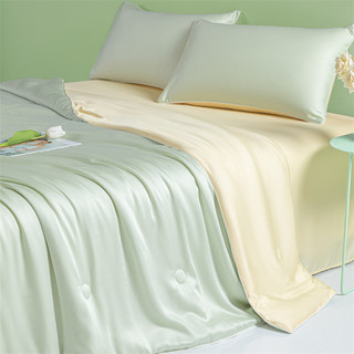 Mùa hè màu nguyên chất ice silk quilt, điều hòa lạnh chăn mỏng có thể giặt được ice silk, đôi kết hợp mùa hè cool quilt