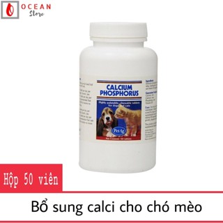 Calcium Phosphorus Mỹ - Thuốc bổ sung canxi cho chó mèo (Hộp 50 viên)