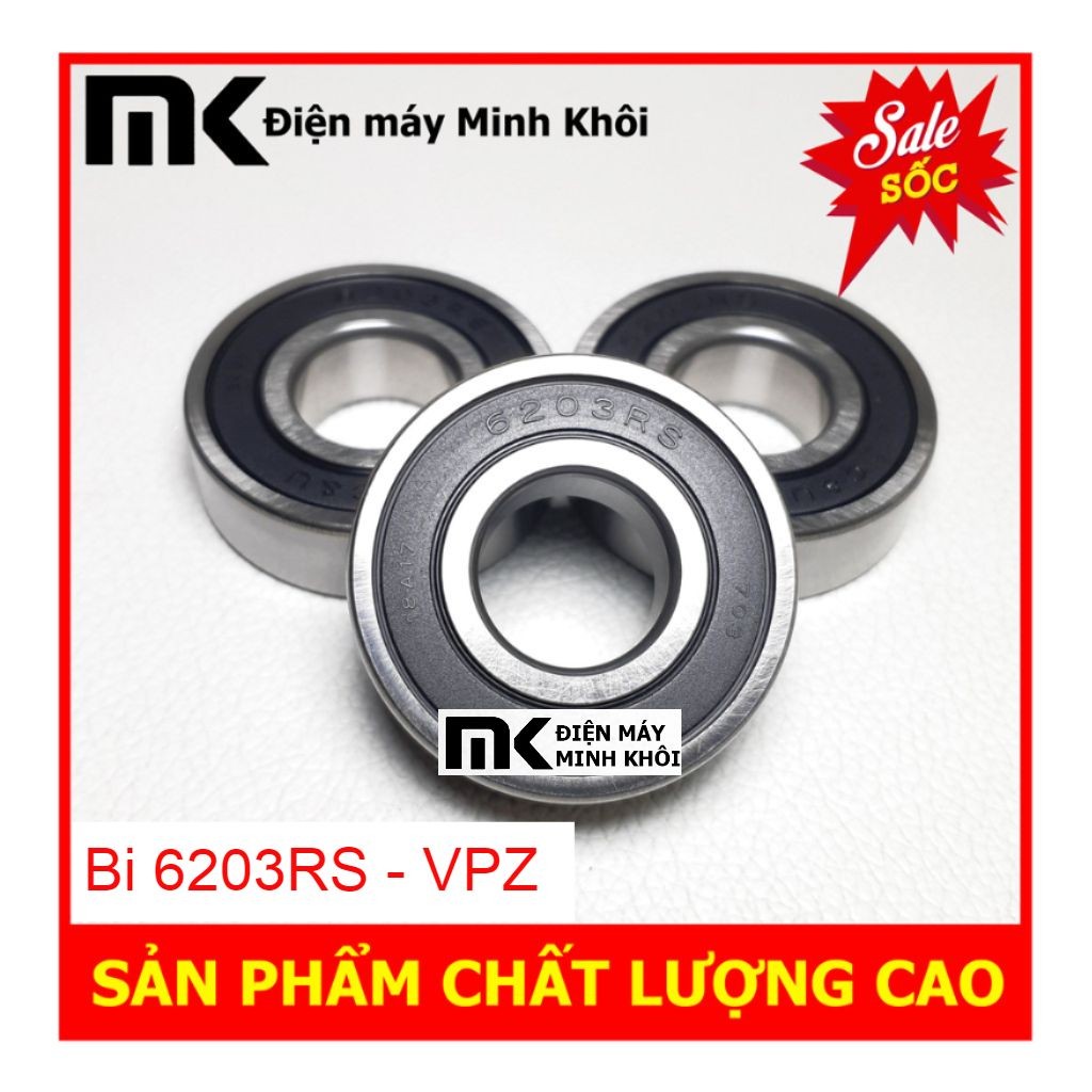 Bạc đạn - Vòng bi 6203RS - VPZ chính hãng cho động cơ, mô tơ...