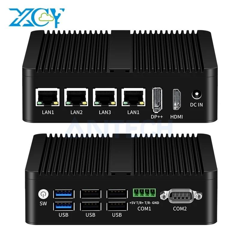 Intel Bộ vi xử lý N100 không quạt  4x LAN cổng 2X Com RS485 RS232 win11 Linux pfsense tường lửa mềm 