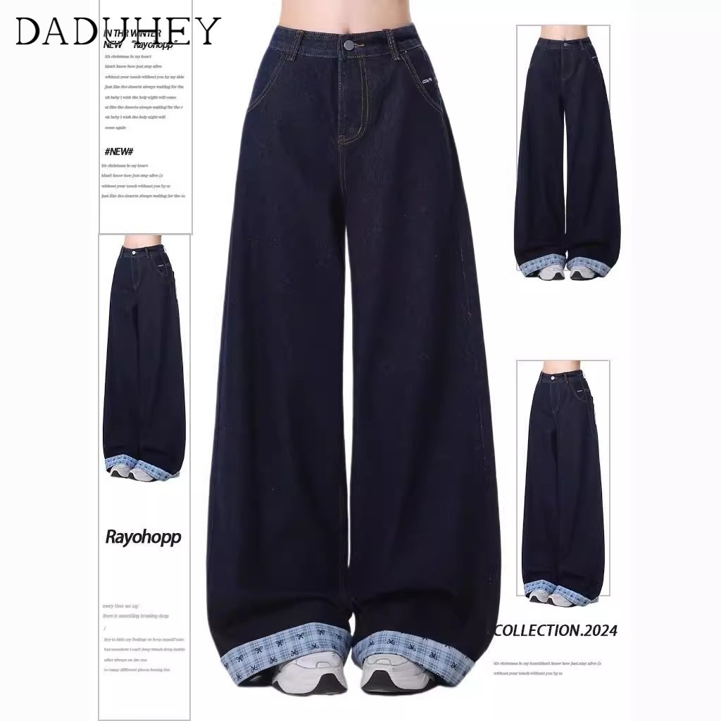  DaDuHey New American Style Ins High Street Hip Hop Jeans Niche High Waist Loose Wide Leg Pants plus Size Trousers 