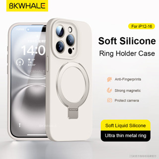 Bkwhale Giá đỡ từ tính Vỏ điện thoại silicon lỏng cho iPhone 16 15 14 13 12 Pro Max 15 Plus 14 + Vỏ bảo vệ chống sốc